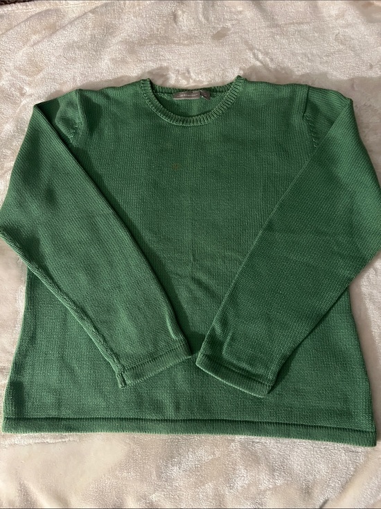 croft & barrow Sweaters - CROFT & BARROW 💚 THICK 100% COTTON GREEN CREW NECK PULLOVER SWEATER Women’s XL